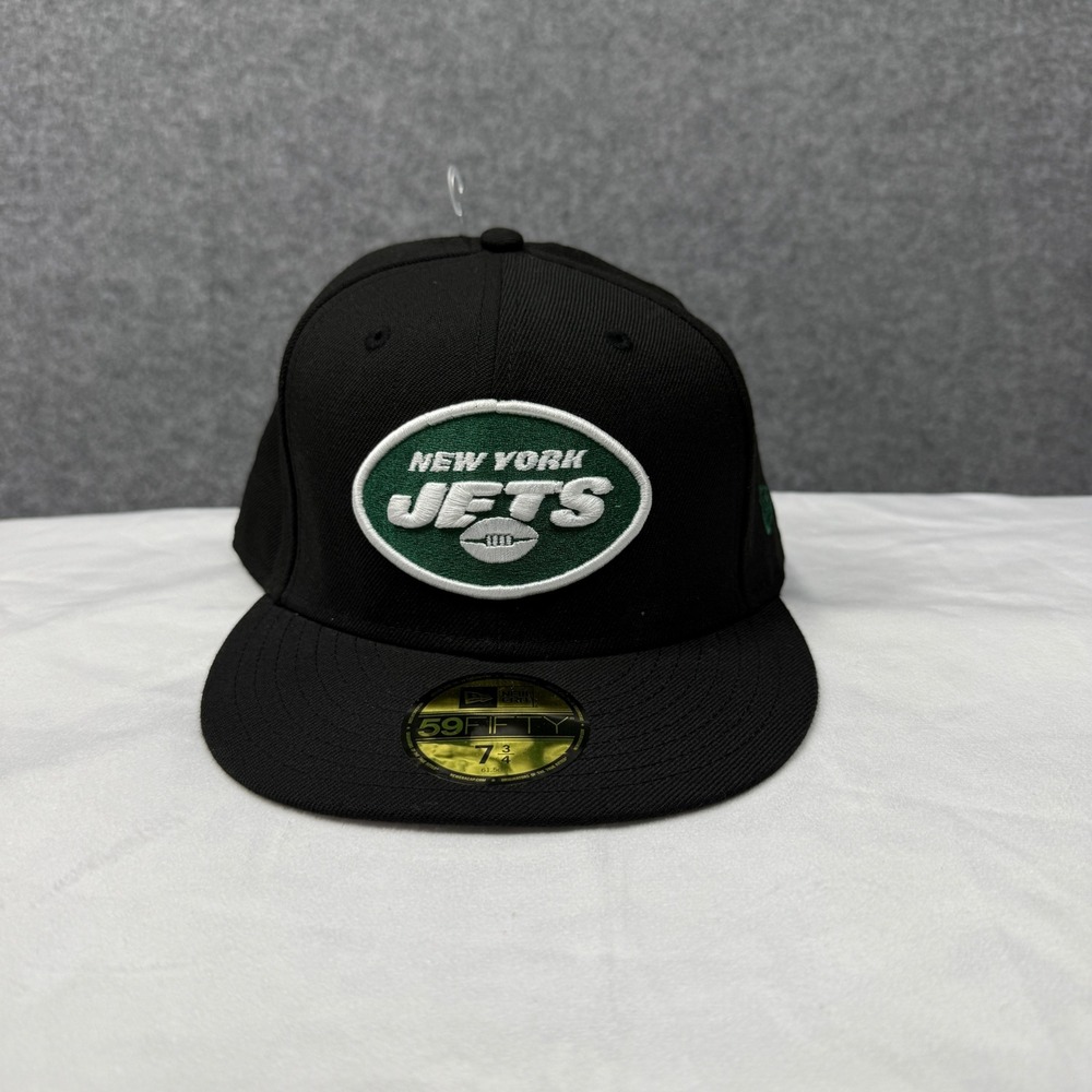 New Era 59FIFTY New York Jets NFL Fitted Hat Black 7 3/4 12094793 Wool Cap